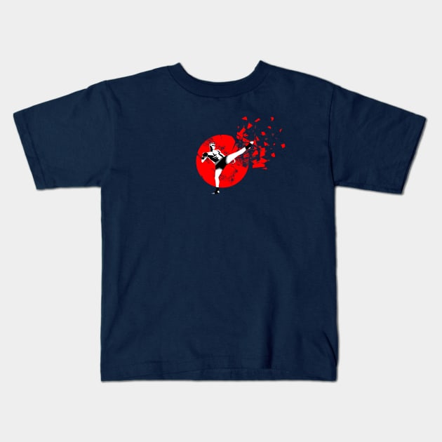 mma kick Kids T-Shirt by MplusC